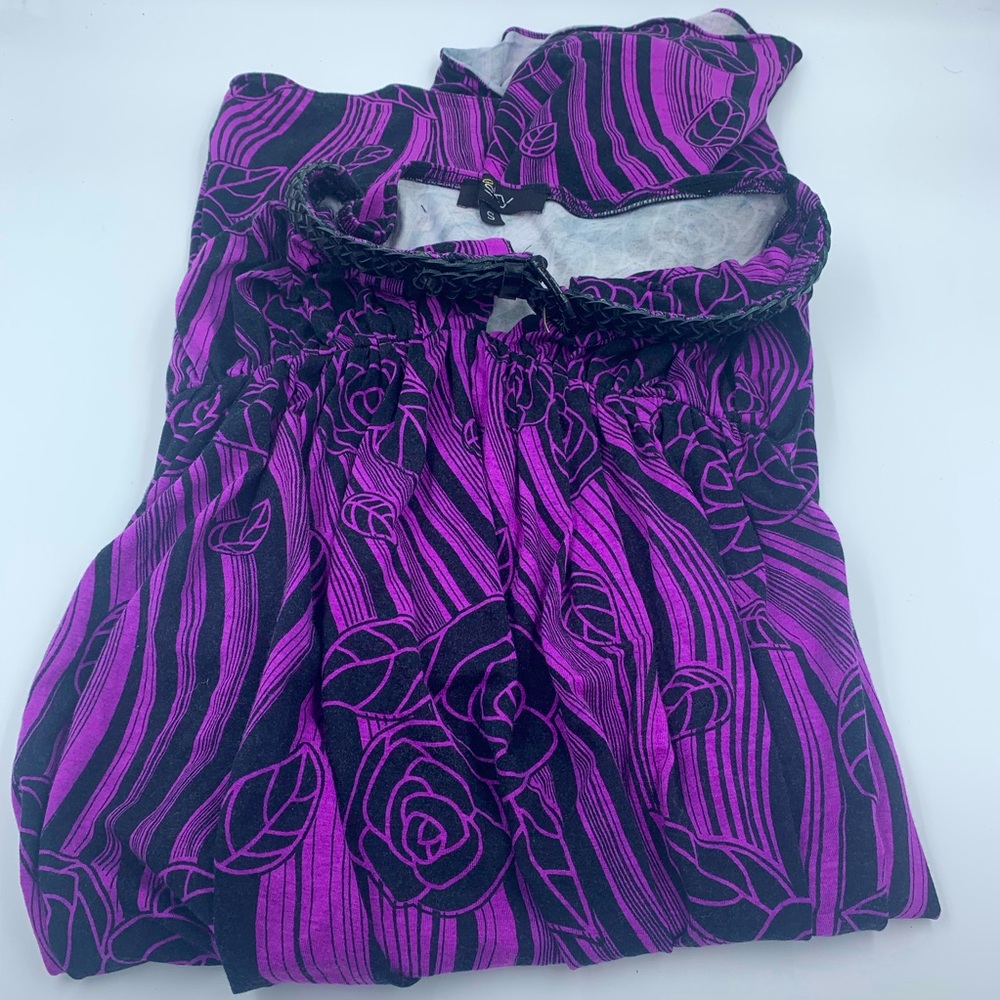 EUC Sky brand purple and black knee length dress